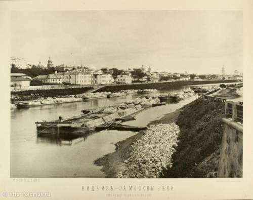 Москва 1887 г. вид из-за реки от Устьинского моста